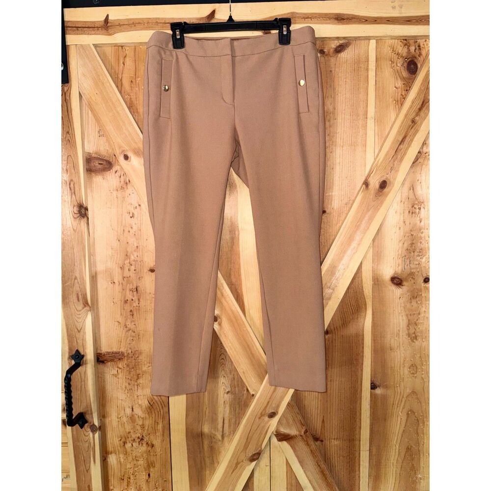 Express Columnist Skinny Ankle Pants Low Rise Dress Trousers Office Sz 10R Tan